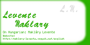 levente maklary business card
